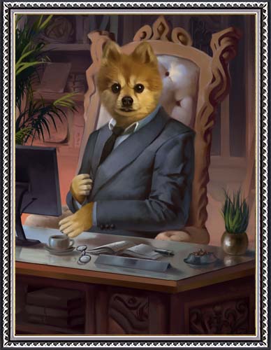 The Executive - Your Pet Here: Custom Pet Painting