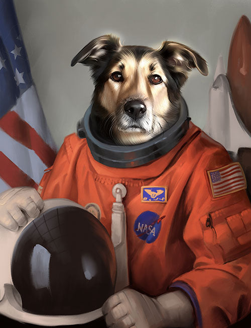 The Astronaut - Your Pet Here: Custom Pet Painting