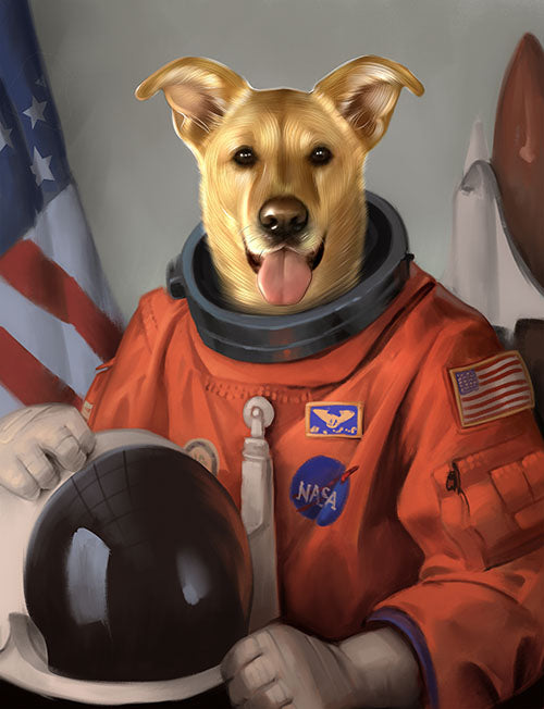 The Astronaut - Your Pet Here: Custom Pet Painting