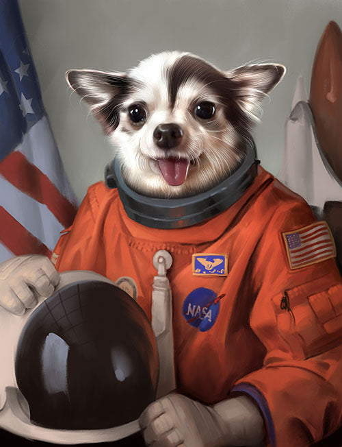 The Astronaut - Your Pet Here: Custom Pet Painting