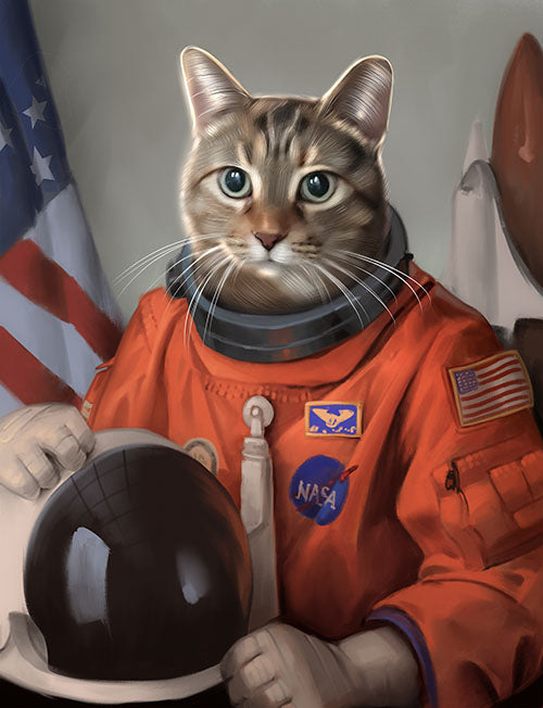 The Astronaut - Your Pet Here: Custom Pet Painting