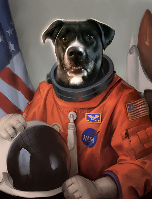 The Astronaut - Your Pet Here: Custom Pet Painting