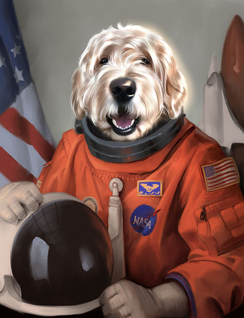 The Astronaut - Your Pet Here: Custom Pet Painting